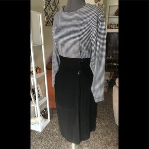 Vintage Houndstooth Structured Midi Dress